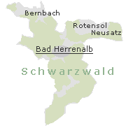 Lage einiger Ortsteile von Bad Herrenalb