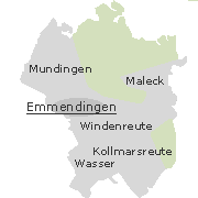 Lage einiger Orte in Stadtgebiet von Emmendingen