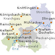 Enzkreis rund um Pforzheim in Baden-Württemberg