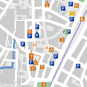 Lörrach an der Wiese, Sehenswertes in der Innenstadt Karte