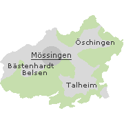 Stadt- bzw. Ortsteile im Stadtgebiet von Mössingen