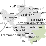 Stadt- bzw. Ortsteile im Stadtgebiet von Rottenburg