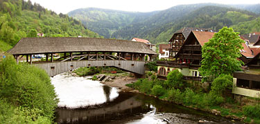 Holzbrücke über die Murg bei Forbach