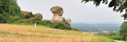 Sphinx am Felsengarten von Sanspareil in Gewitterstimmung
