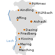 Aichach-Friedberg,  Kreis  im bayrisch Schwaben
