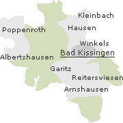 Stadtteile bzw. Orte im Stadtgebiet von Bad Kissingen in Franken