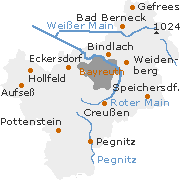 alle Städte und Gemeinden im Kreis Bayreuth, Bayern