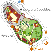Plan der Sehenswürdigkeiten mit und um die Cadolzburg