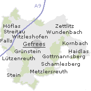 Lage einiger Orte im Stadtgebiet von Waischenfeld