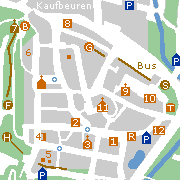 Kaufbeuren Innenstadtplan der Sehenswürdigkeitenn Bundesland Bayern