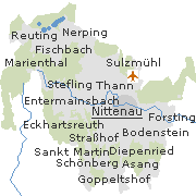 Lage einiger Orte im Stadtgebiet von Nittenau