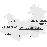 Lage einiger Orte im Stadtgebiet von Schrobenhausen