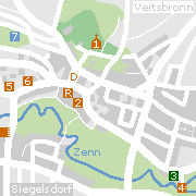 Plan der Sehenswürdigkeiten in der mittelfränkischen Gemeinde Veitsbronn