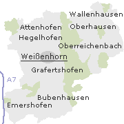 Lage einiger Orte im Stadtgebiet von Weißenhorn