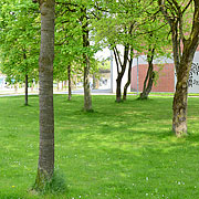 angenehm auffallend die üppigen Grünzonen in Waldkraiburg, sogar im Zentrum, so bei der Christkönigskirche