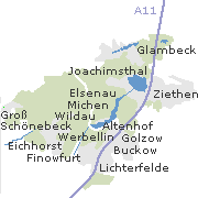 Orte der Gemeinde Schorfheide mit der Stadt Joachimsthal am Werbellinsee