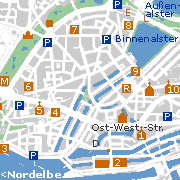 Hamburg Innenstadt Plan der Sehenswürdigkeiten