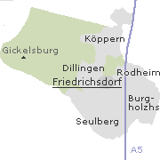 Lage der Orte im Stadtgebiet von Friedrichsdorf