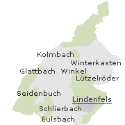Lage einiger Ortsteile von Lindenfels im Odenwald