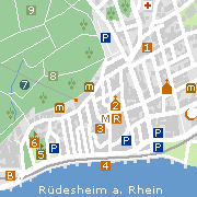 Sehenswertes und Markantes in der Innenstadt von Rüdesheim