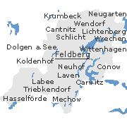Lage einige Orte im Stadtgebiet von Feldberg