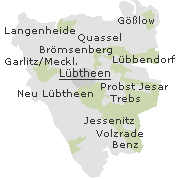 Lage einiger Ortsteile von Lübtheen