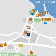 Sehenswertes und Wichtiges im Ortszentrum von Mönkebude