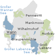 Lage einiger Ortsteile von Warin