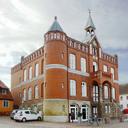 Rathaus am Marktplatz der Stadt Laage