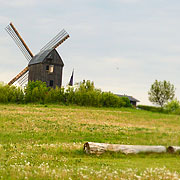 Holländer-Windmühle in Benz. Um die Kulturmühle malerisch zu finden bedarf es der malerischen Sichtweise, z.B. eines großartigen Feininger