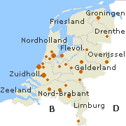 Niederlande Karte mit Prvinzen und Großstädten
