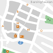 Barsinghausen, Stadtplan der Sehenswürdigkeiten in der Innenstadt