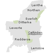 Lage einiger Ortsteile von Gehrden