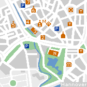 Hannover, Stadtplan der Sehenswürdigkeiten in der Innenstadt