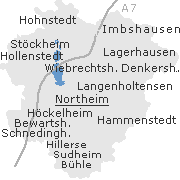 Lage einiger Orte im Stadtgebiet von Northeim