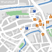 Wunstorf, Stadtplan der Sehenswürdigkeiten in der Innenstadt