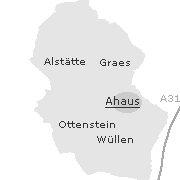 Lage der Orte im Stadtgebiet von Ahaus