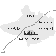 Lage von Stadtteilen im Stadtgebiet von Dülmen