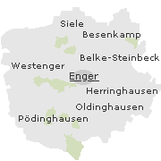 Stadtteile und Orte im Stadtgebiet von Enger