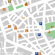 Gelsenkirchen Stadtplan der Sehenswürdigkeiten in der Innenstadt