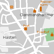 Hasten und Clemmenshammer, ortsteile der bergischen Stadt Remscheid, Plan markanter Sehenswürdigkeiten