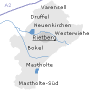 Lage einiger Orte im Stadtgebiet von Rietberg