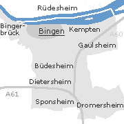 Lage der Stadtteile im Stadtgebiet von Bingen am Rhein