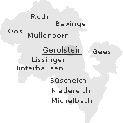Lage einiger Orte im Stadtgebiet von Gerolstein