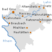 alle Städte und Gemeinden im Rhein-Lahn-Kreis, Rheinland-Pfalz