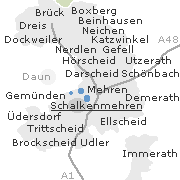 Lage einiger Orte/Gemeinden im Gebiet der Verbandsgemeinde von Daun