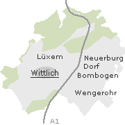Lage einiger Orte im Stadgebiet von Wittlich
