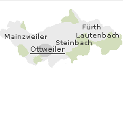 Lage einiger Stadtteile im Stadtgebiet von Ottweiler an der Blies 