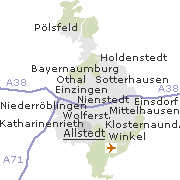 Lage einiger Orte im Stadtgebiet von Allstedt