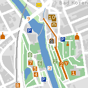 Naumburg, Stadtplan der Sehenswürdigkeiten in der Innenstadt